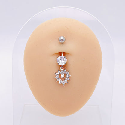 1 Piece Fashion Star Heart Shape Butterfly Stainless Steel Inlay Zircon Belly Ring