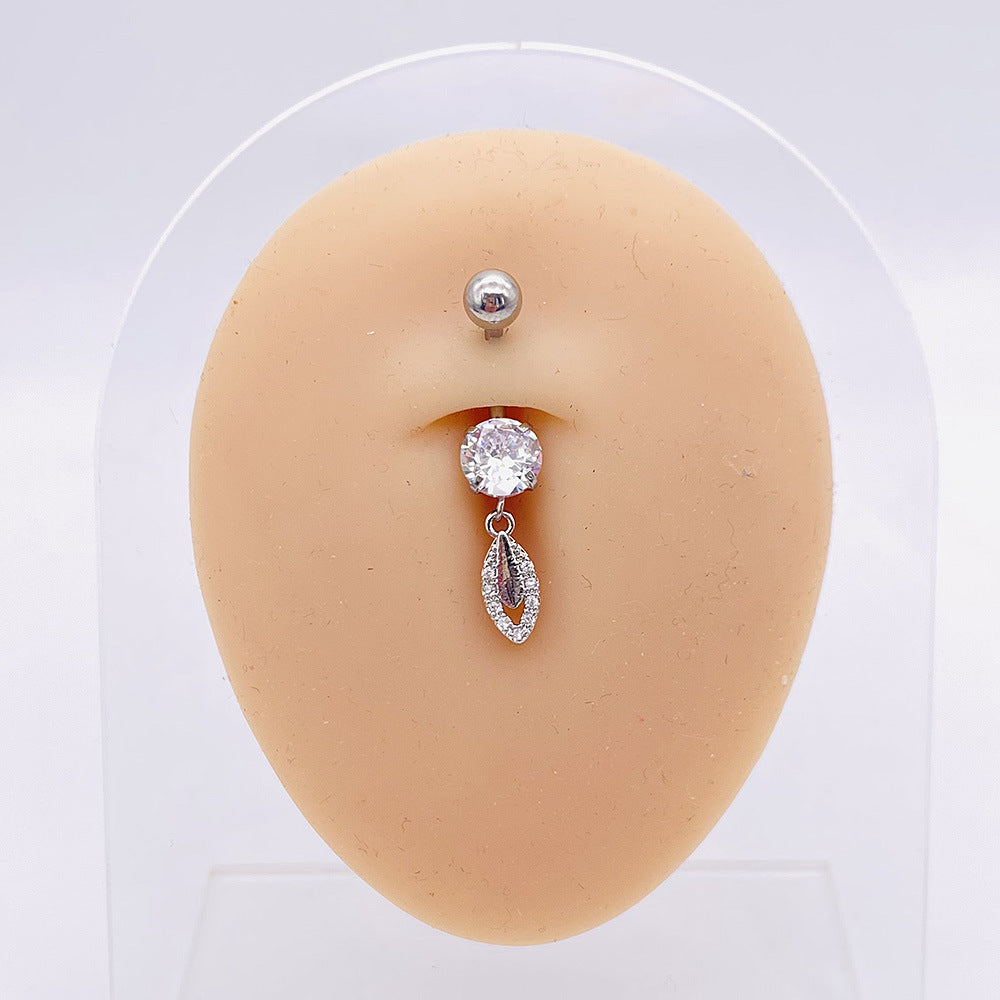 1 Piece Fashion Star Heart Shape Butterfly Stainless Steel Inlay Zircon Belly Ring