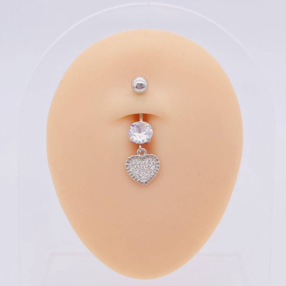 1 Piece Fashion Star Heart Shape Butterfly Stainless Steel Inlay Zircon Belly Ring