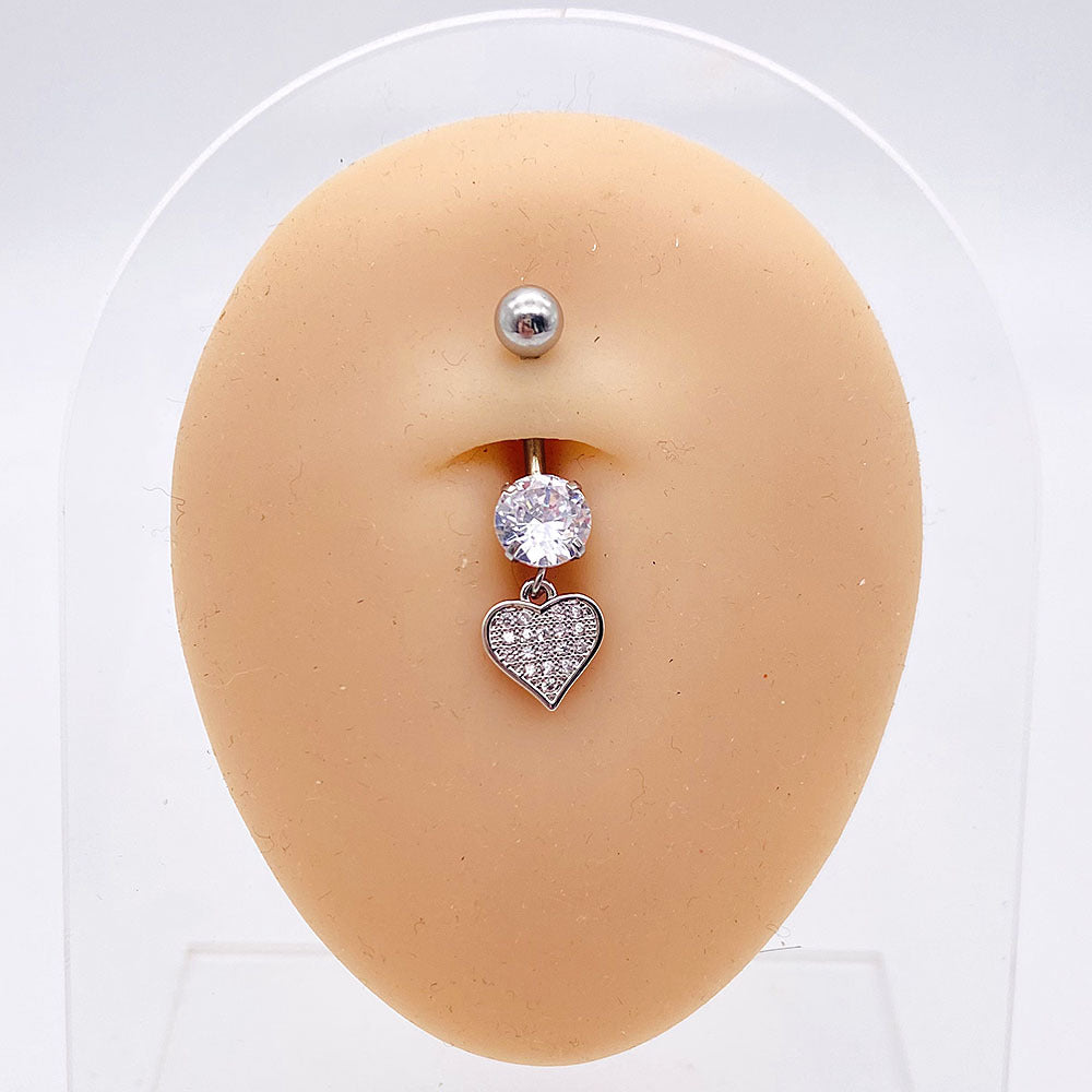 1 Piece Fashion Star Heart Shape Butterfly Stainless Steel Inlay Zircon Belly Ring