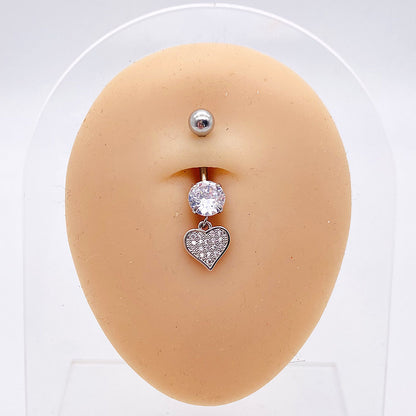 1 Piece Fashion Star Heart Shape Butterfly Stainless Steel Inlay Zircon Belly Ring