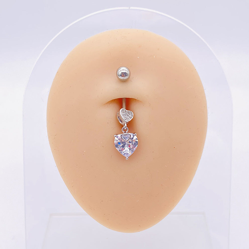 1 Piece Fashion Star Heart Shape Butterfly Stainless Steel Inlay Zircon Belly Ring