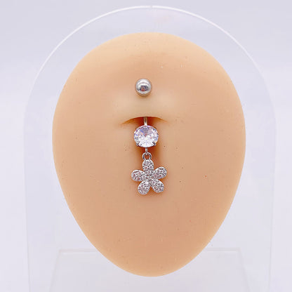 1 Piece Fashion Star Heart Shape Butterfly Stainless Steel Inlay Zircon Belly Ring