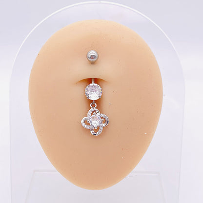 1 Piece Fashion Star Heart Shape Butterfly Stainless Steel Inlay Zircon Belly Ring