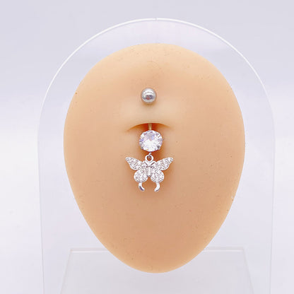 1 Piece Fashion Star Heart Shape Butterfly Stainless Steel Inlay Zircon Belly Ring