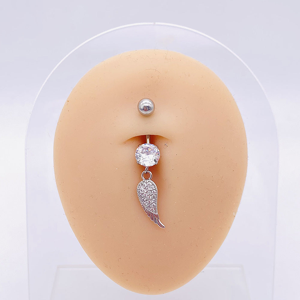 1 Piece Fashion Star Heart Shape Butterfly Stainless Steel Inlay Zircon Belly Ring