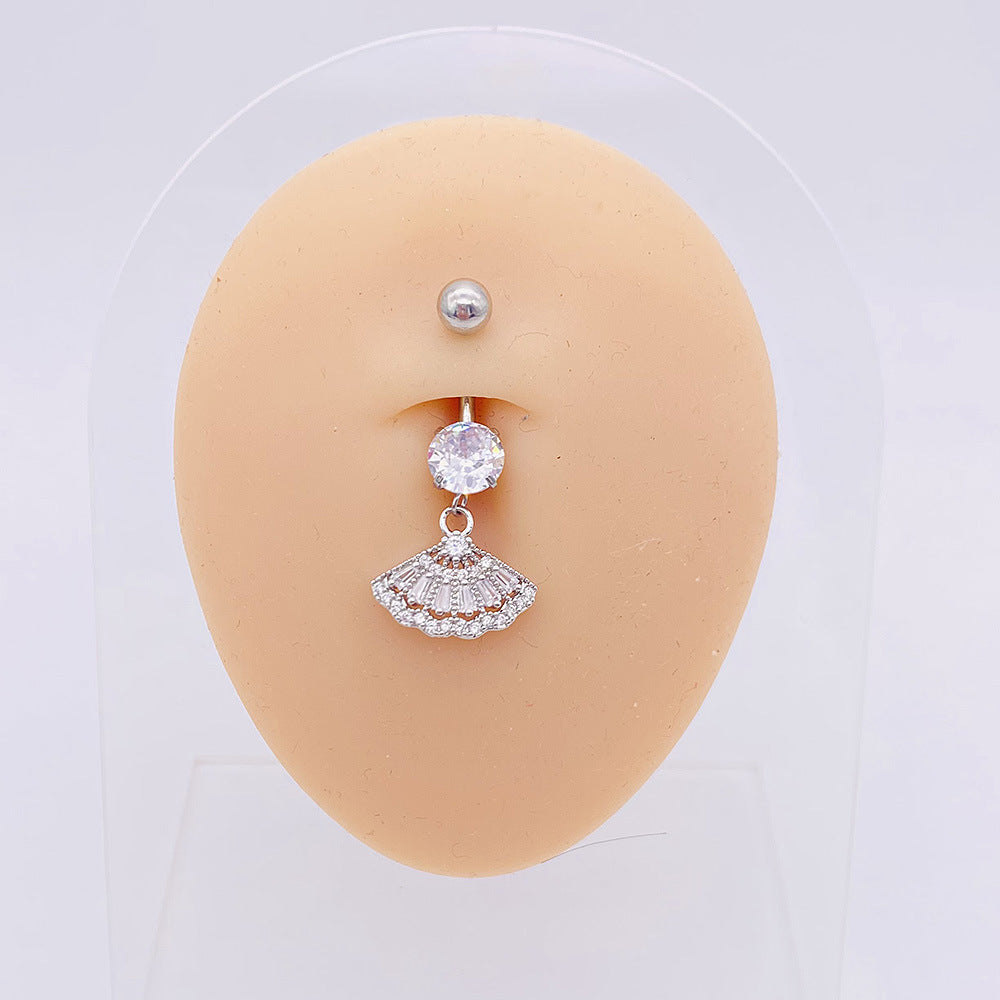 1 Piece Fashion Star Heart Shape Butterfly Stainless Steel Inlay Zircon Belly Ring