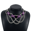 Simple Hip-hop Punk Exaggerated Metal Texture Pu Heart Shaped Necklace