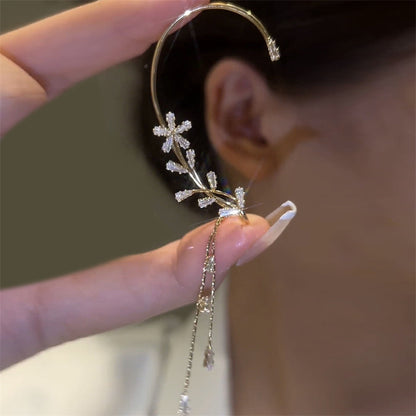 1 Piece Shiny Butterfly Alloy Plating Rhinestones Women's Ear Clips