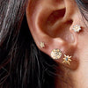 1 Set Streetwear Geometric Star Butterfly Mixed Materials Inlay Turquoise Rhinestones Zircon Women's Earrings