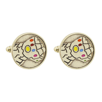 New Tree Of Life Starry Night Sea Taiji Map Time Stone Series Titanium Steel French Cufflinks