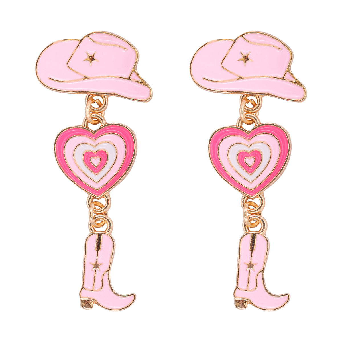 1 Pair Fashion Hat Heart Shape Boots Alloy Enamel Plating Women's Drop Earrings