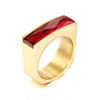 1 Piece Fashion Square Stainless Steel Plating Glass Rings