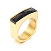 1 Piece Fashion Square Stainless Steel Plating Glass Rings