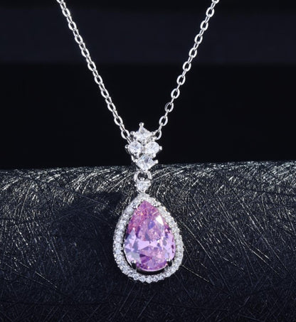 New Lucky Yellow Diamond Set Argyll Pink Diamond Pendant Topa Blue Earrings