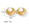 1 Pair Elegant Water Droplets Heart Shape Titanium Steel Hoop Earrings