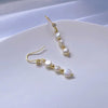 1 Pair Simple Style Geometric Freshwater Pearl Copper Inlay Zircon Drop Earrings