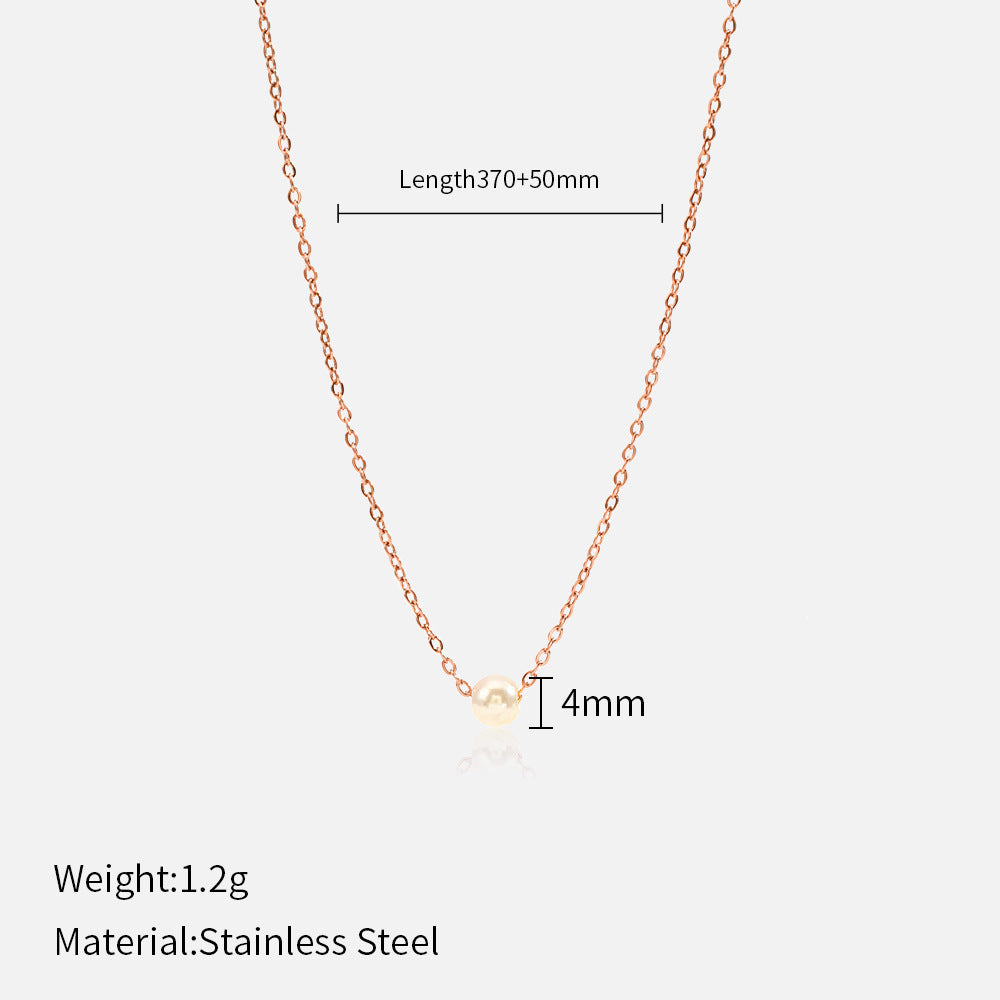 1 Piece Simple Style Solid Color Stainless Steel Titanium Steel Chain Pendant Necklace