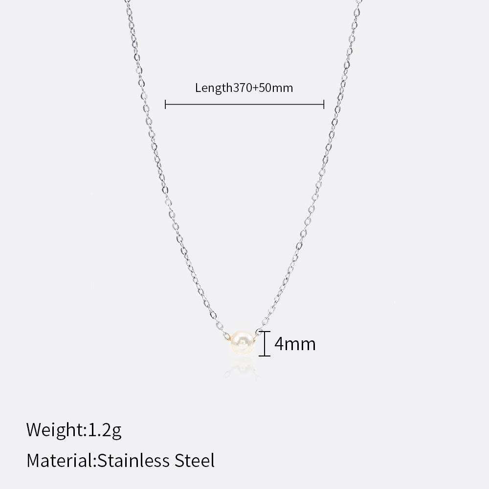 1 Piece Simple Style Solid Color Stainless Steel Titanium Steel Chain Pendant Necklace