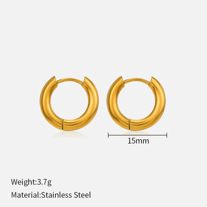 1 Pair Simple Style Solid Color Stainless Steel Plating Earrings