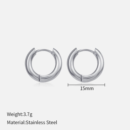 1 Pair Simple Style Solid Color Stainless Steel Plating Earrings