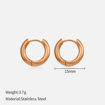 1 Pair Simple Style Solid Color Stainless Steel Plating Earrings