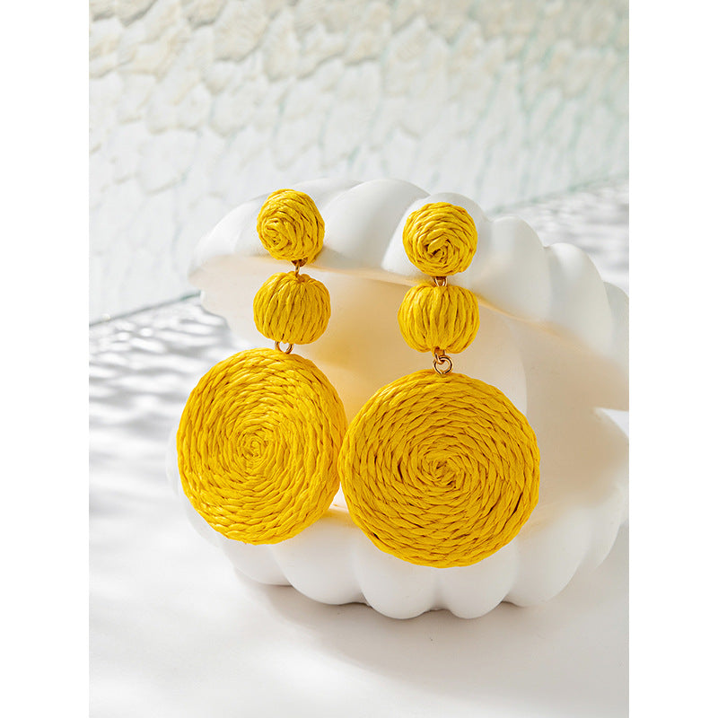 Retro Solid Color Wax Line Drop Earrings