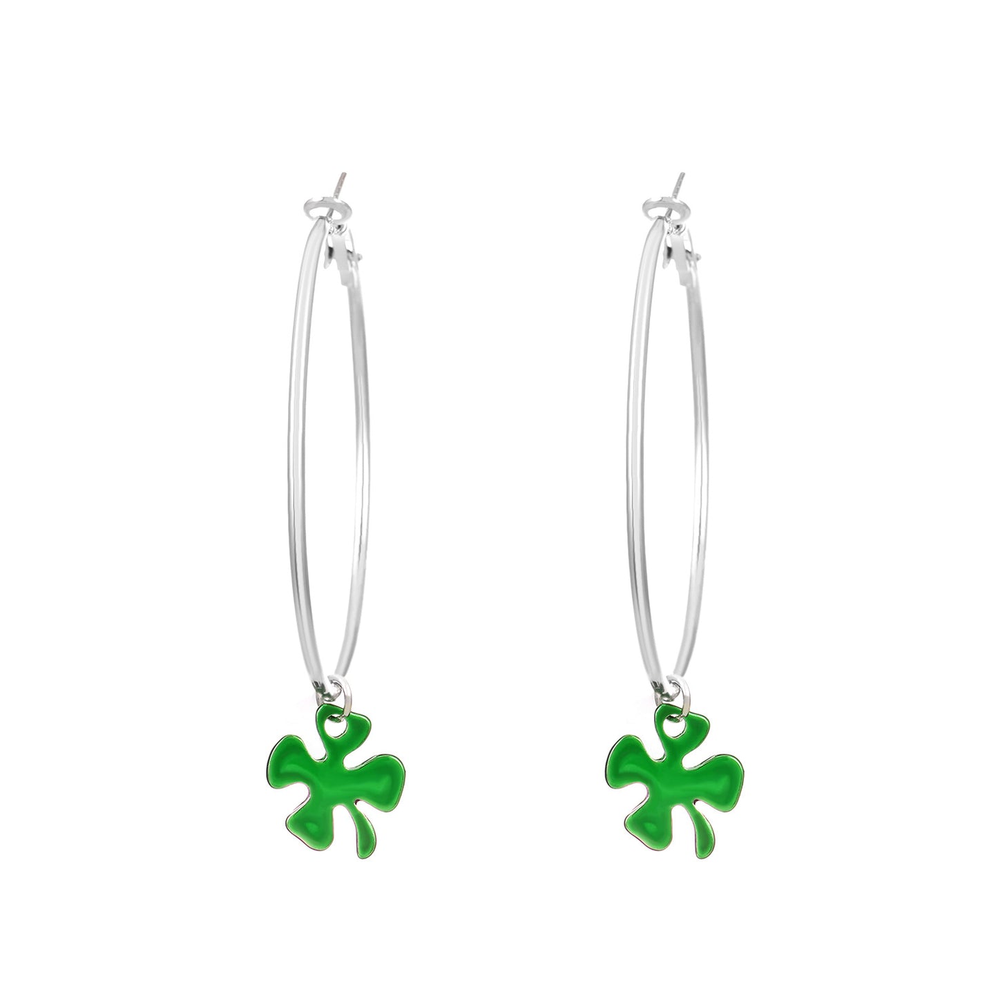 1 Pair Fashion Shamrock Heart Shape Mixed Materials Metal Copper Asymmetrical Sequins 18k Gold Plated Gold Plated Silver Plated St. Patrick Women's Drop Earrings