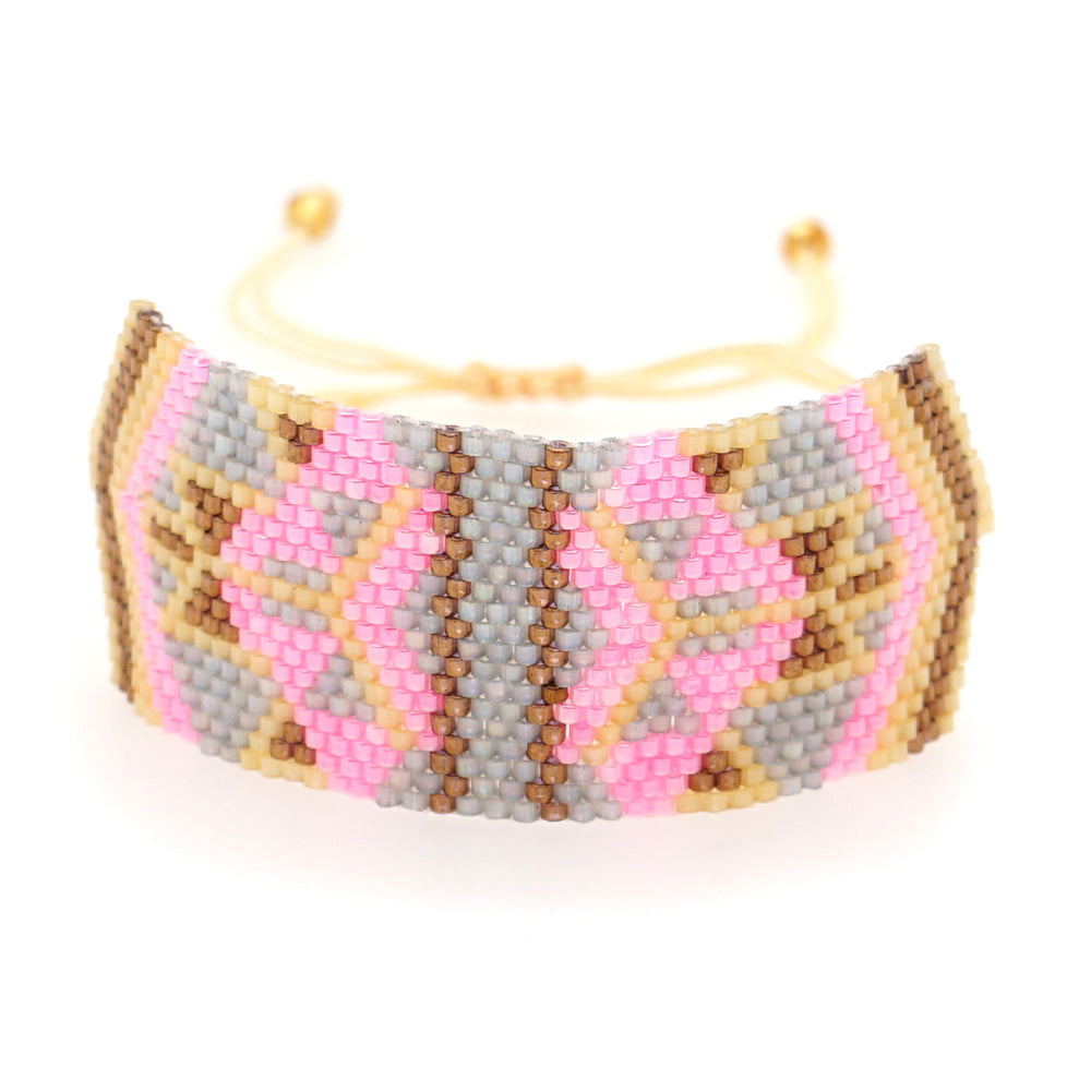 Wholesale Jewelry Ethnic Style Gradient Color Beaded Woven Bracelet Gooddiy