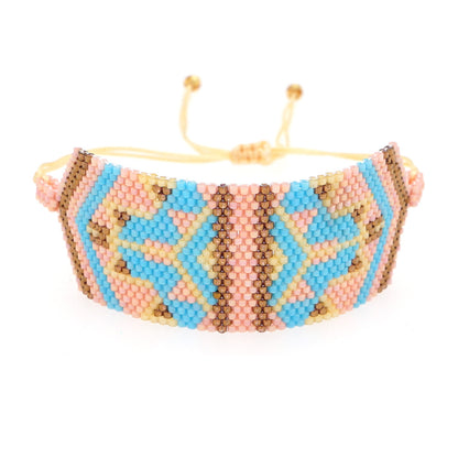 Wholesale Jewelry Ethnic Style Gradient Color Beaded Woven Bracelet Gooddiy