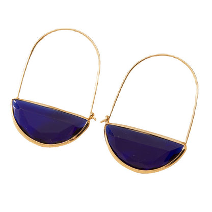 1 Pair Fashion Semicircle Crystal Women's Earrings