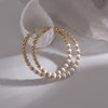 1 Pair Fashion Circle Plating Imitation Pearl Metal Hoop Earrings