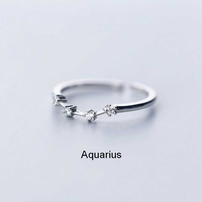 1 Piece Fashion Constellation Copper Plating Inlay Zircon Open Ring