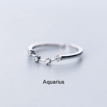 1 Piece Fashion Constellation Copper Plating Inlay Zircon Open Ring