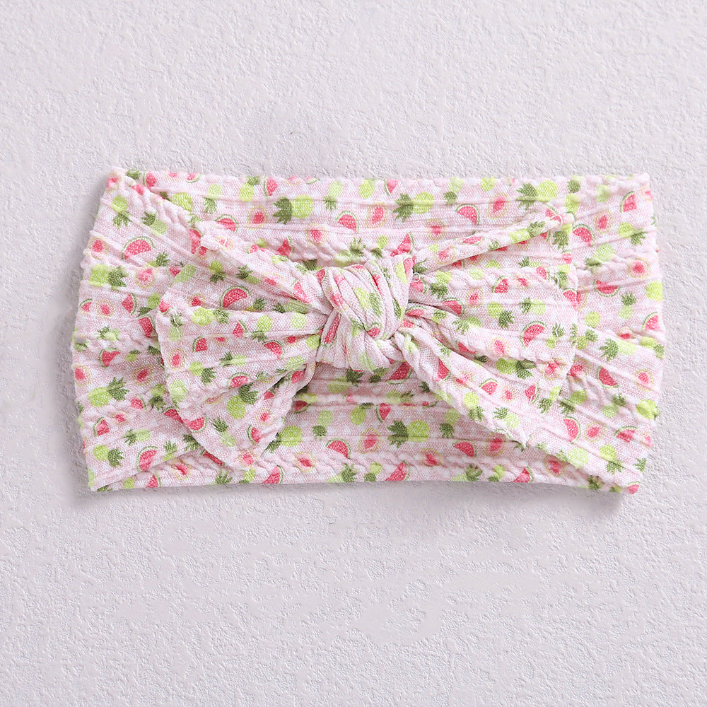 Fashion Flower Bow Knot Watermelon Nylon Printing Hair Band 1 Piece