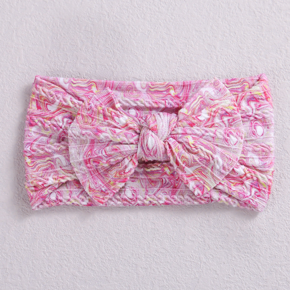 Fashion Flower Bow Knot Watermelon Nylon Printing Hair Band 1 Piece