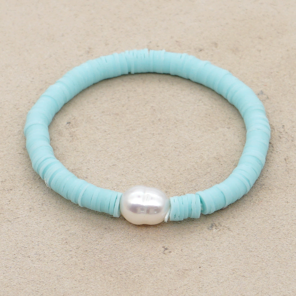 Simple Style Round Freshwater Pearl Beaded Bracelets