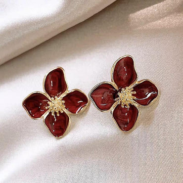 Ins Style Flower Alloy Plating Women's Earrings 1 Pair