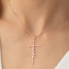 Simple Style Cross Letter Stainless Steel Titanium Steel Plating Hollow Out Pendant Necklace