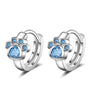 1 Pair Cute Paw Print Copper Plating Zircon Earrings