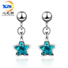 1 Pair Fashion Star Copper Inlay Zircon Drop Earrings