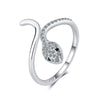 1 Piece Fashion Animal Snake Copper Inlay Zircon Open Ring