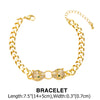 1 Piece Hip-hop Cheetah Copper Plating Inlay Zircon 18k Gold Plated Women's Bracelets Necklace