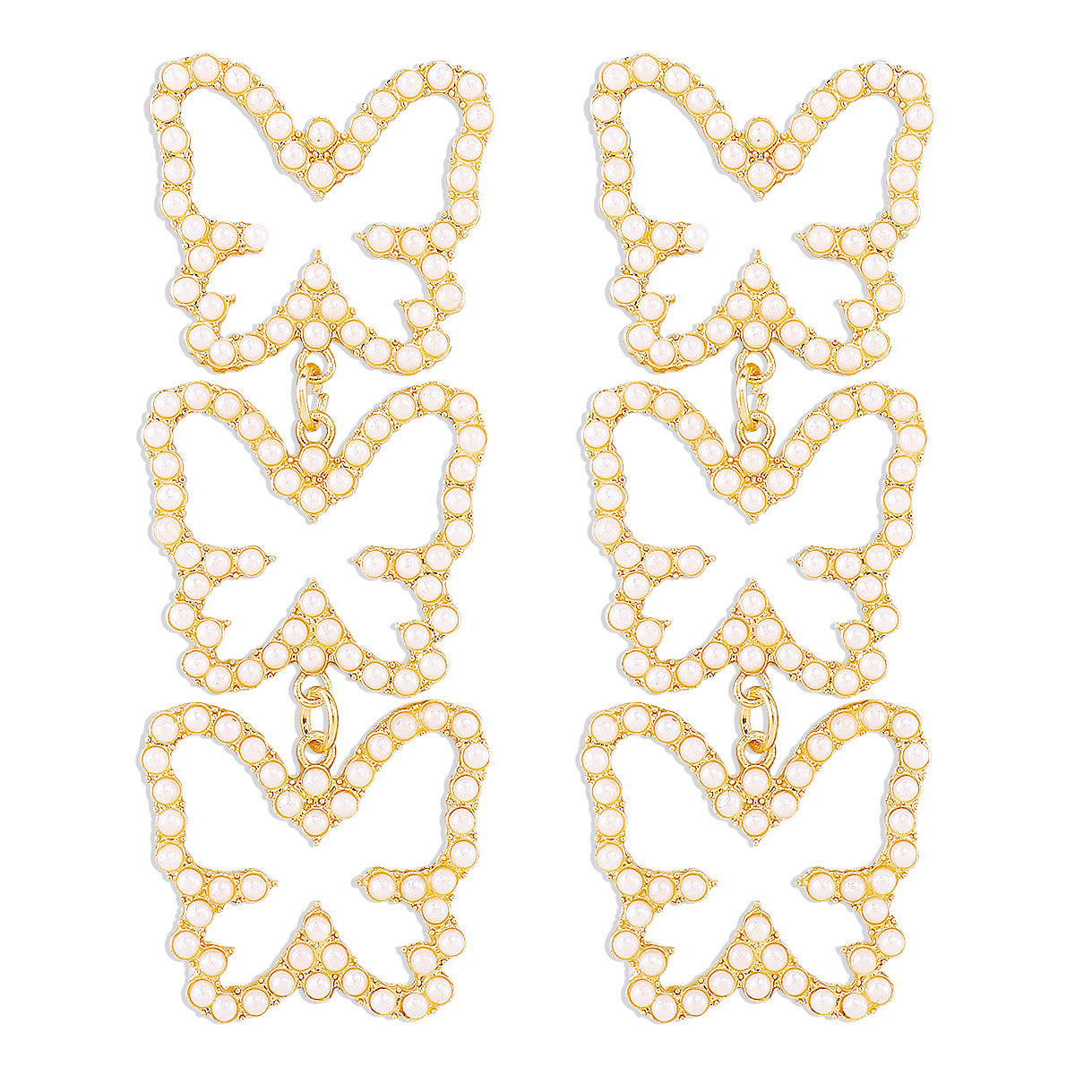 1 Pair Fashion Butterfly Alloy Plating Rhinestones Women's Drop Earrings