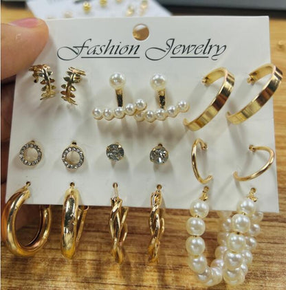 Vintage Style Heart Plating Alloy Artificial Gemstones Earrings Ear Studs