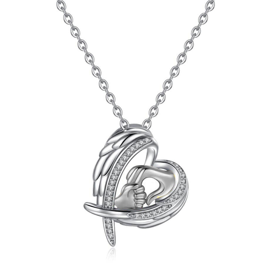 Copper Elegant Modern Style Asymmetrical Metal Inlay Heart Shape Zircon Pendant Necklace