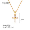 1 Piece Fashion Cross Stainless Steel Plating Inlay Zircon Pendant Necklace