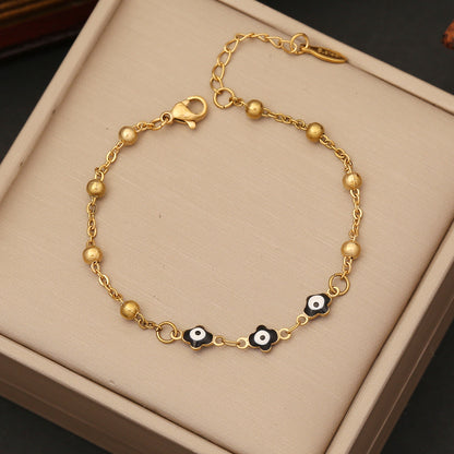 1 Piece Fashion Devil's Eye Heart Shape Stainless Steel Plating Bracelets