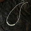 Retro Geometric Silver Plated Inlay Artificial Pearls Women's Necklace 1 Piece