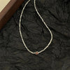 Retro Geometric Silver Plated Inlay Artificial Pearls Women's Necklace 1 Piece